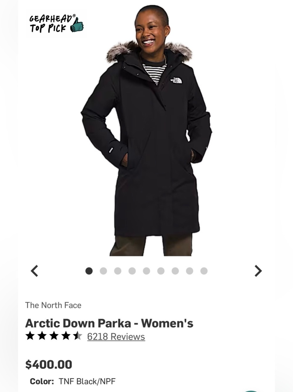 The North Face Women's Arctic Down Parka - Black with Faux-Fur Hood